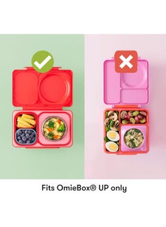 OMIE OmieBox UP (2 pack) Leakproof Dips Containers To Go, Salad Dressing Container, Condiment Container with Lids - Food Safe Silicone - 4.5 ounces (Pink/Teal)  - Image 2