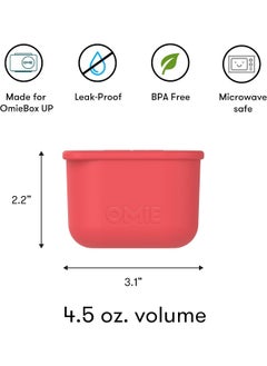OMIE OmieBox UP (2 pack) Leakproof Dips Containers To Go, Salad Dressing Container, Condiment Container with Lids - Food Safe Silicone - 4.5 ounces (Pink/Teal)  - Image 5