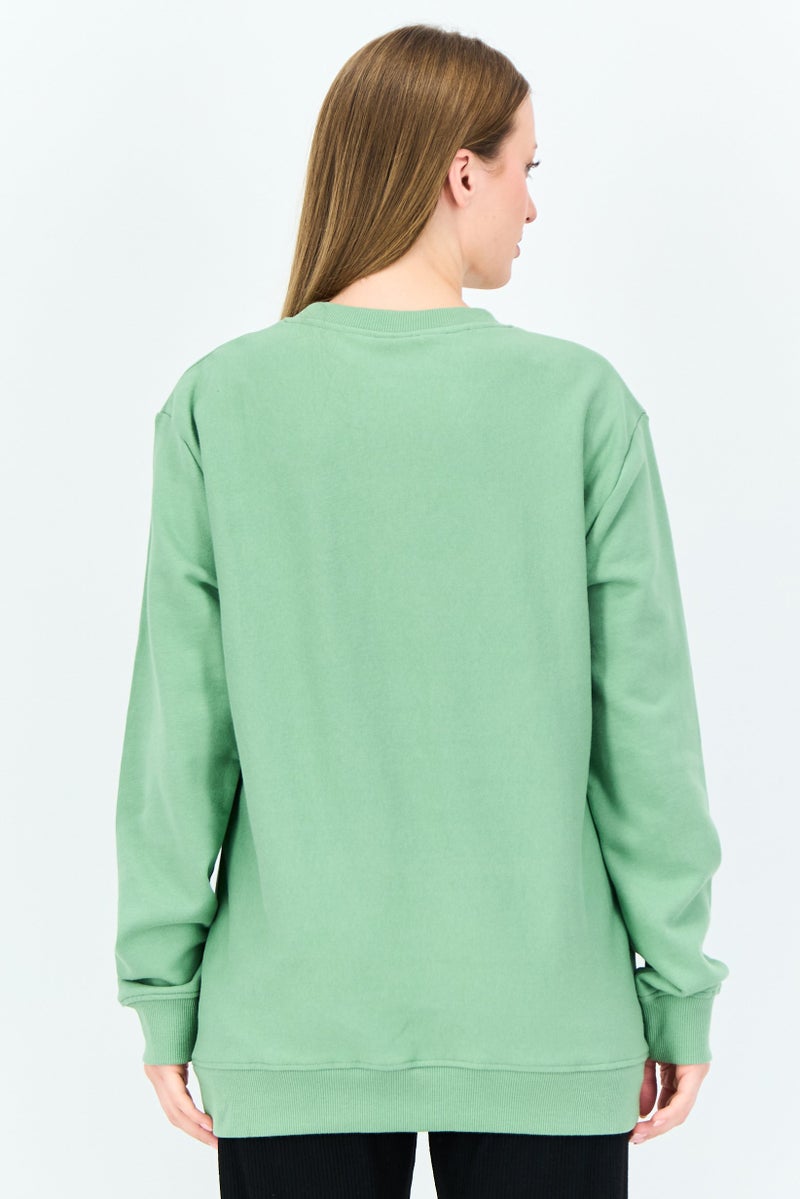 Champion Women Sportswear Fit Long Sleeve Sweatshirt, Sage Green - Image 4