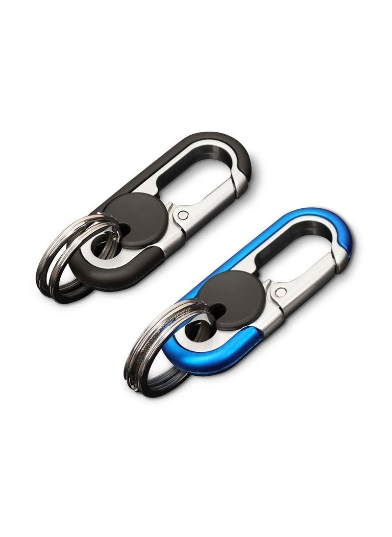 SYOSI 2 Pcs Men's Car Key Chain, Double Layer Anti-Loss Chain Car Keychain Key, Metal Waistband Car Keychain Organizer for Men - Image 1