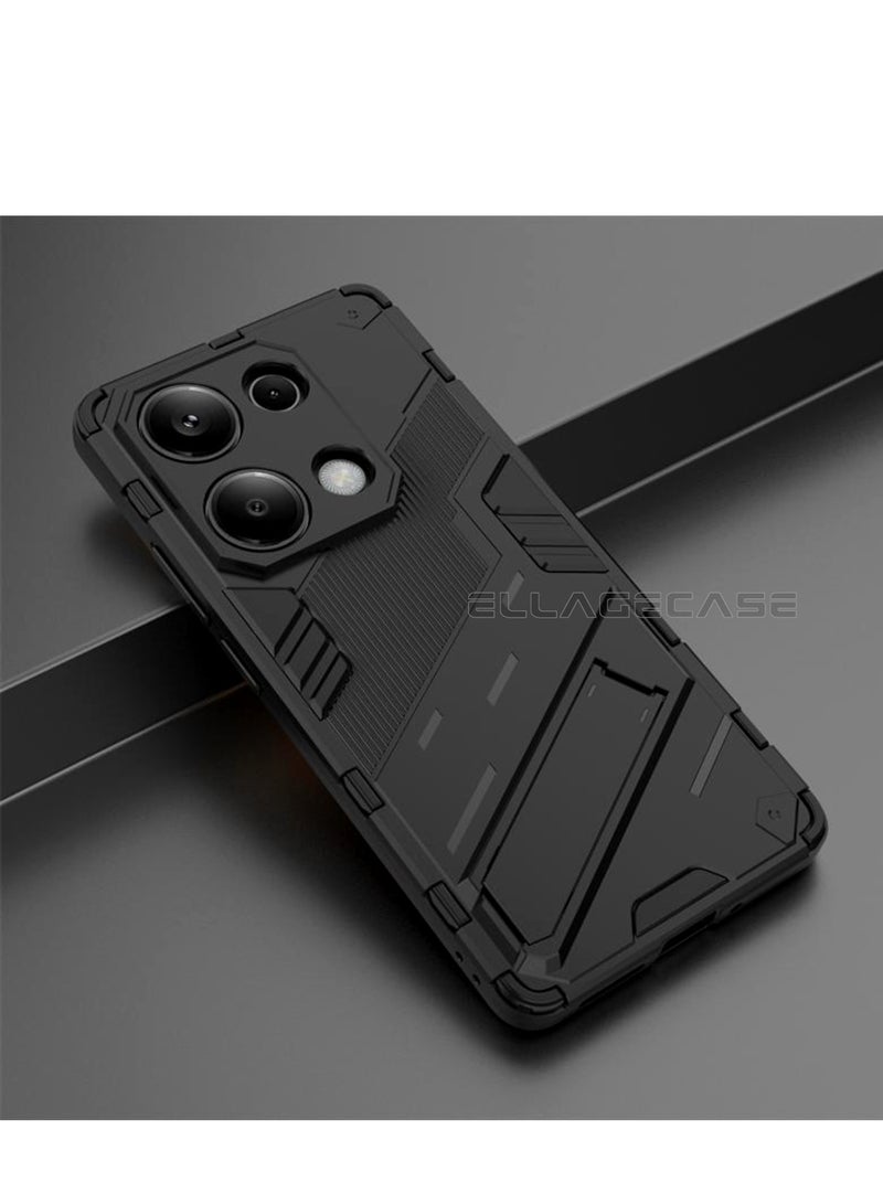 ELLAGECASE Shockproof Case for Xiaomi Redmi Note 13 Pro 4G / Xiaomi Poco M6 Pro 4G, Enhanced Protection, Built-in Magnetic Mount, Convenient Stand, Solid Camera Protection - Image 2
