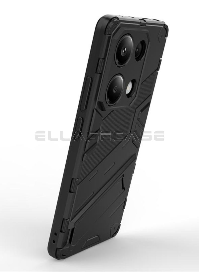 ELLAGECASE Shockproof Case for Xiaomi Redmi Note 13 Pro 4G / Xiaomi Poco M6 Pro 4G, Enhanced Protection, Built-in Magnetic Mount, Convenient Stand, Solid Camera Protection - Image 3