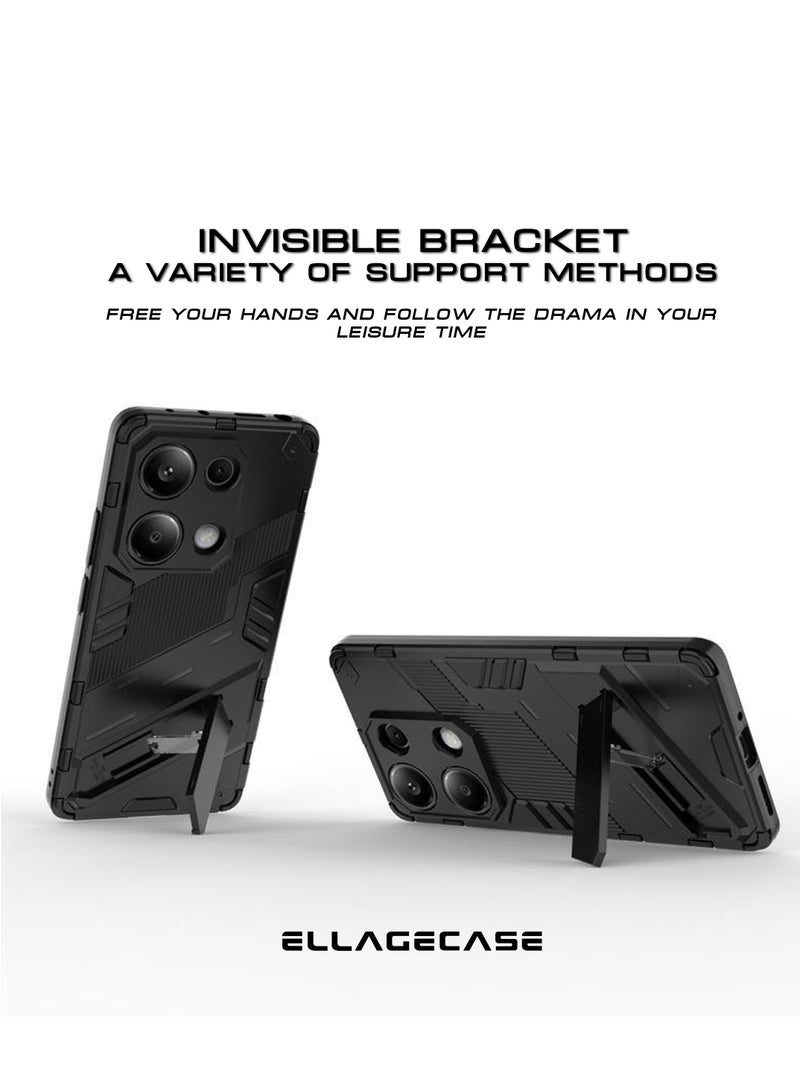 ELLAGECASE Shockproof Case for Xiaomi Redmi Note 13 Pro 4G / Xiaomi Poco M6 Pro 4G, Enhanced Protection, Built-in Magnetic Mount, Convenient Stand, Solid Camera Protection - Image 5