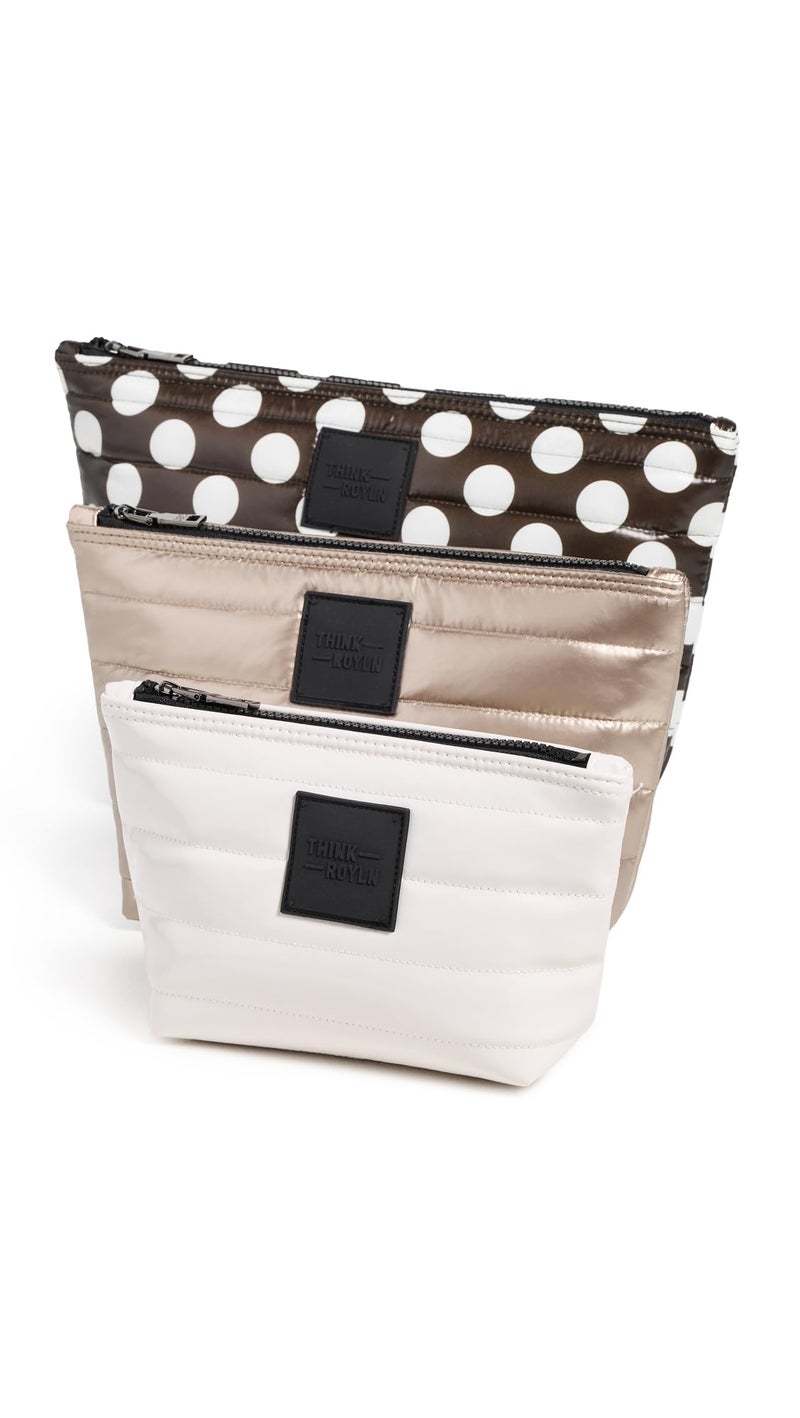 Think Royln Women's Travel Bag Trio, Chocolate Polka Dot, One Size - Image 1