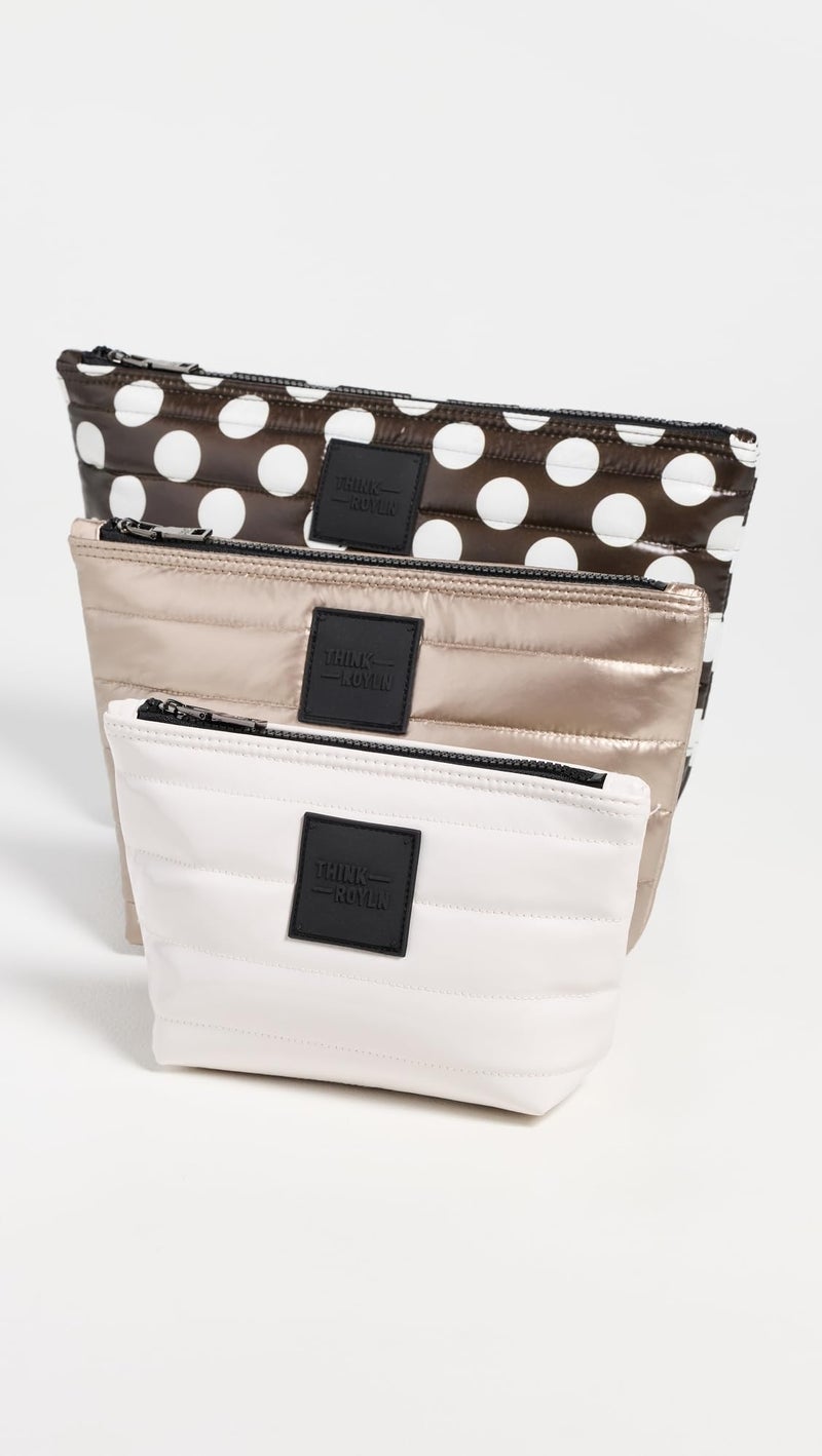 Think Royln Women's Travel Bag Trio, Chocolate Polka Dot, One Size - Image 2