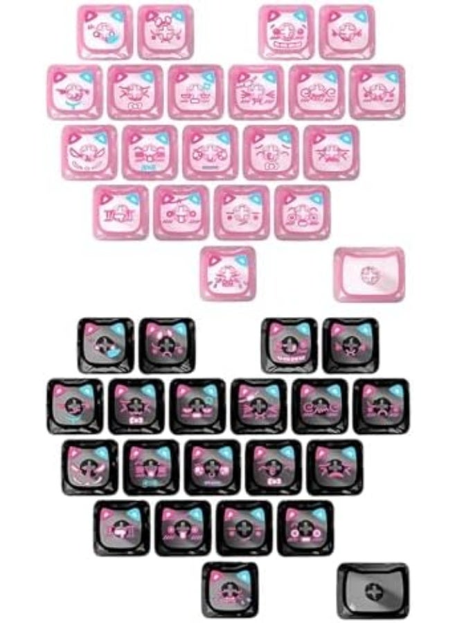 Ergonomic 21 Transparents Cats Shaped Keycaps With Heart Pattern PC Construction For Comfort Typing And Gaming Setups PC Ergonomic Keycaps - Image 5