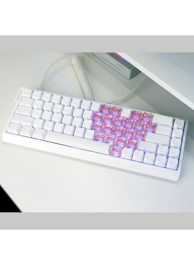 Ergonomic 21 Transparents Cats Shaped Keycaps With Heart Pattern PC Construction For Comfort Typing And Gaming Setups PC Ergonomic Keycaps - Image 3