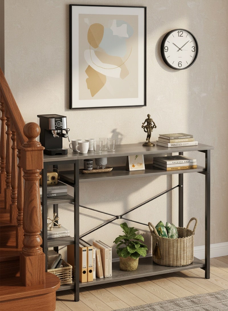 AGD Console Table with Open Storage Shelves, Side Table for Hallway, Living Room 130x35x90cm - Image 5