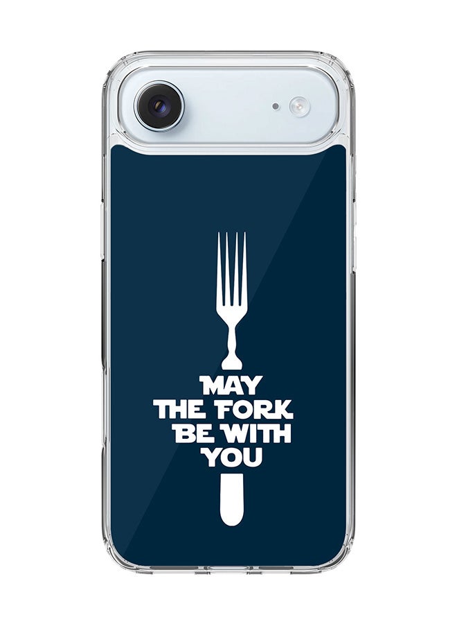 Stylizedd Classic Clear MagSafe Case for iPhone 17 Air , Hybrid Soft Case Flexible Edges Anti Drop TPU PC Gel Thin Transparent Cover [ Designed for iPhone 17 Air ] - May the fork