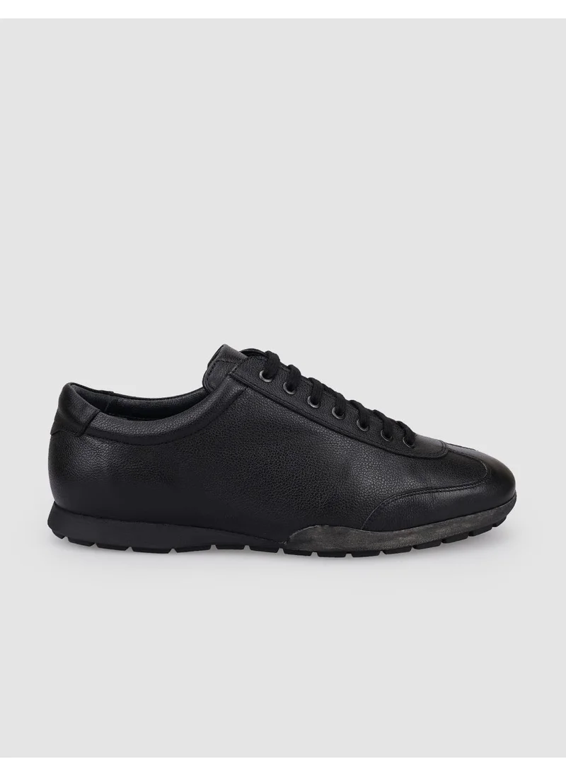 Cabani Leather Black Lace-Up Men's Casual Shoes