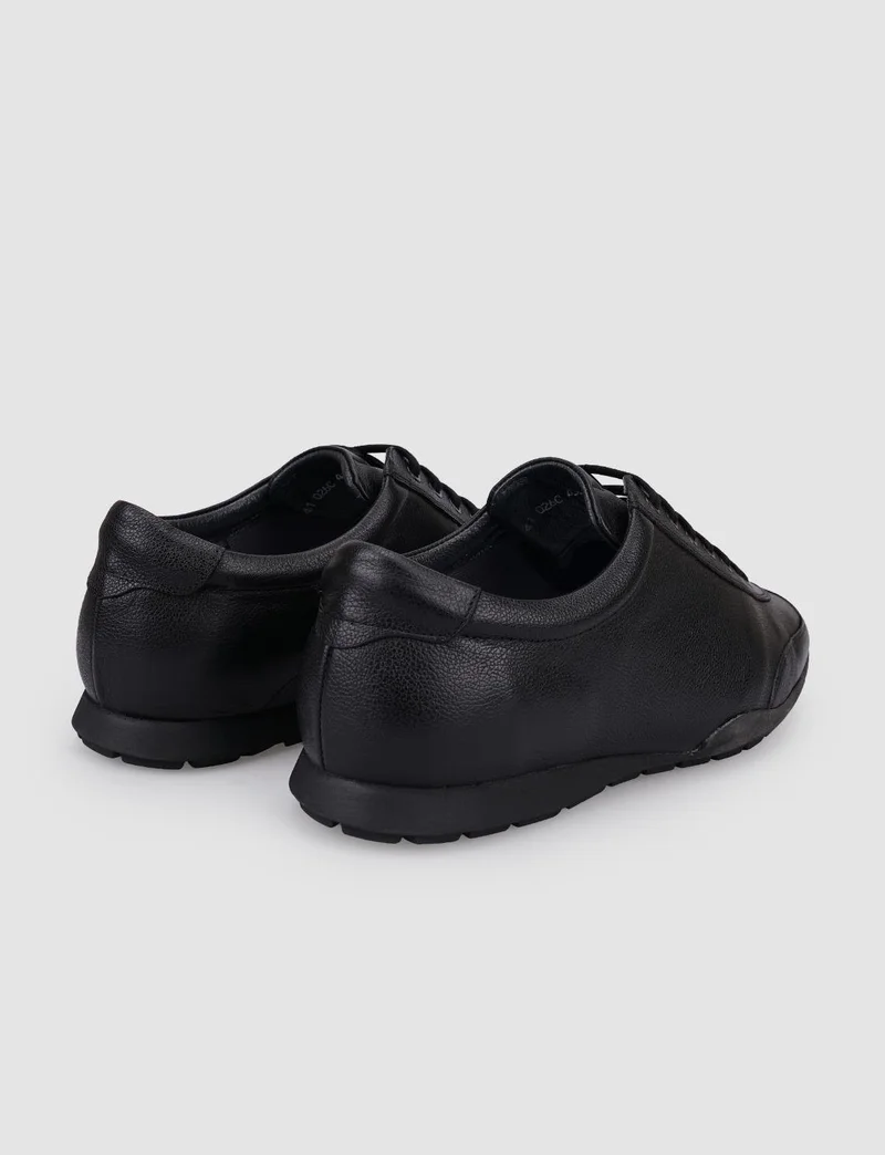 Cabani Leather Black Lace-Up Men's Casual Shoes