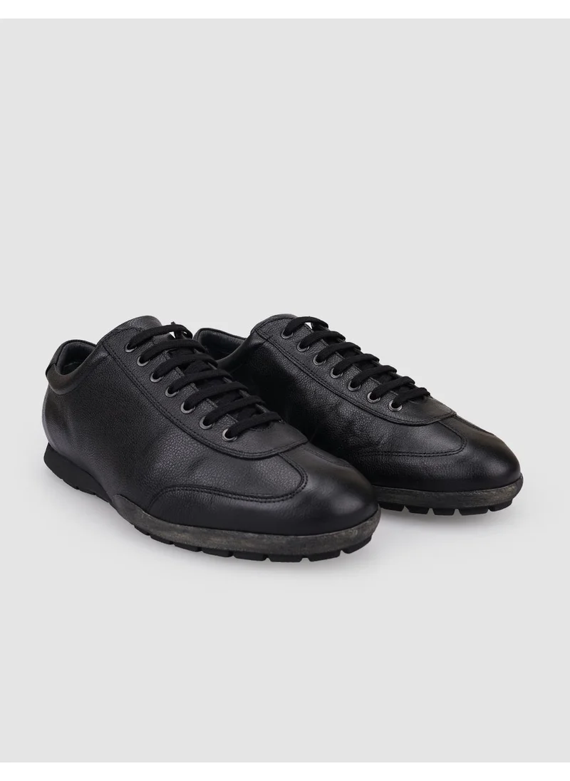 Cabani Leather Black Lace-Up Men's Casual Shoes