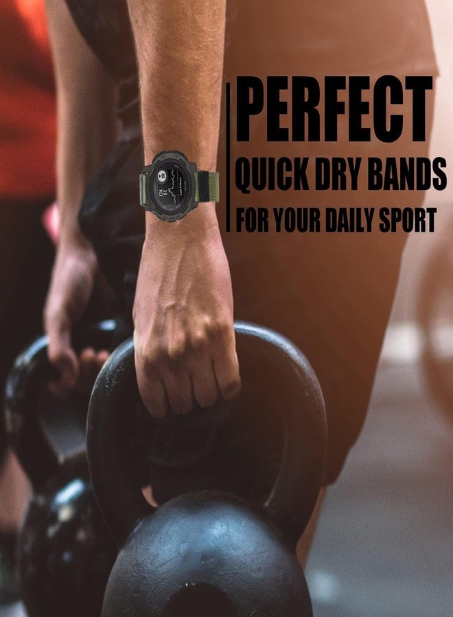 Olytop 2 Pack 22mm Rugged Watch Bands for Garmin Instinct / Instinct 2 Solar, Military Fabric Sports Wristband Replacement Watch Strap Men Women for Garmin Instinct 2 Tactical/Esports/Tide, 2 - Image 5