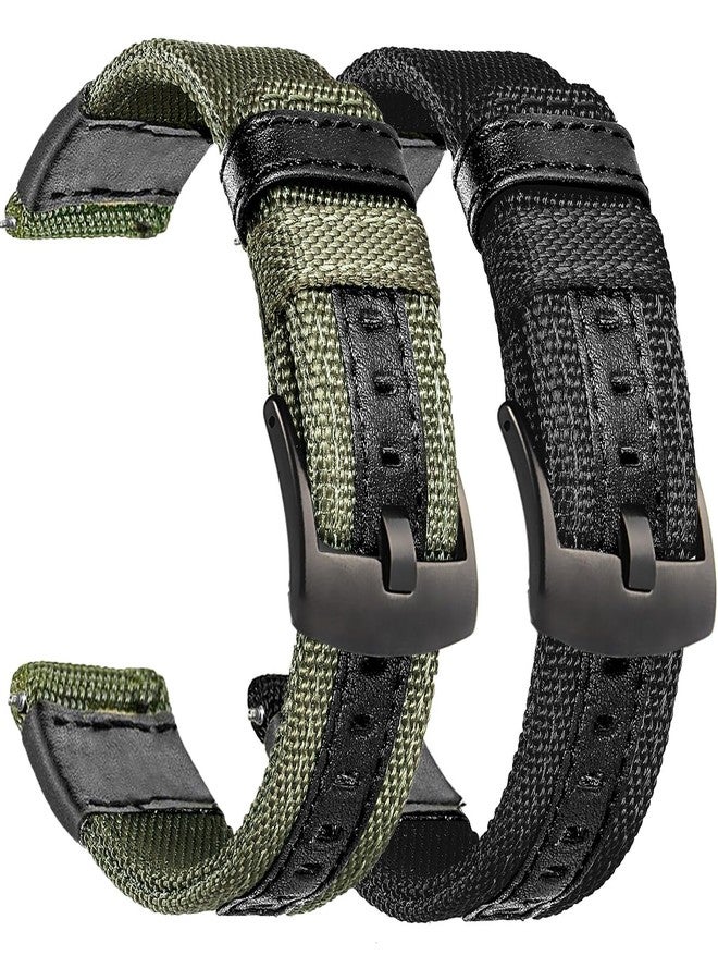 Olytop 2 Pack 22mm Rugged Watch Bands for Garmin Instinct / Instinct 2 Solar, Military Fabric Sports Wristband Replacement Watch Strap Men Women for Garmin Instinct 2 Tactical/Esports/Tide, 2 - Image 1