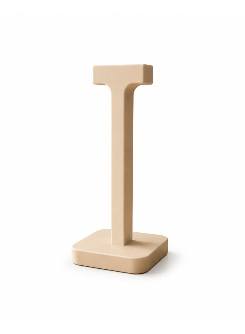 Modern Minimalist Headphone Stand for Over-Ear Headphones, Beige, Desk Organizer | 3D Printed | Perfect for Dubai Homes & Offices - Image 2