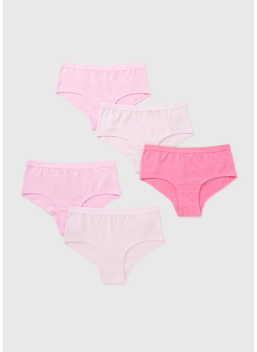 Matalan 5 Pack Pink Hipster Briefs
