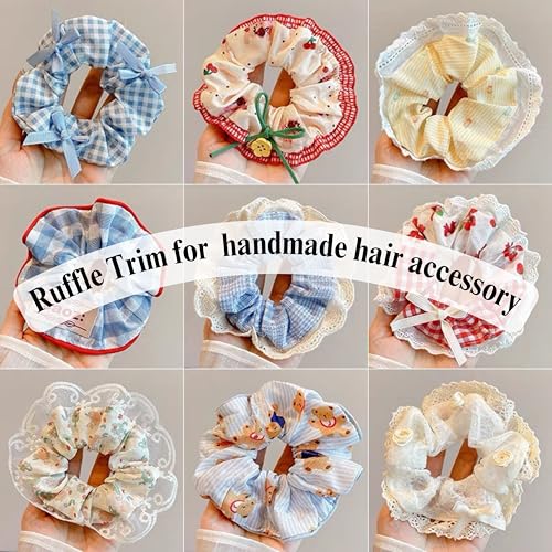 AIETSYEI Multicolour Ruffle Trim 1.2inch x6 Yards, Pleated Lace Ribbon for Sewing Crafts, Clothing, Wedding Decor, Ruffle Edge Trim for Apparel, Home Decoration AIETSYEI - Image 4
