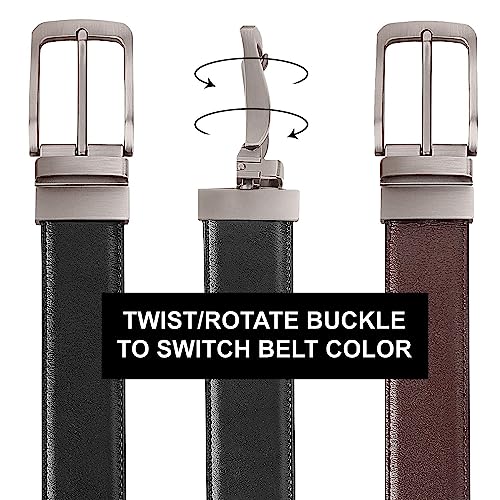 ZORO Men's Vegan Leather Reversible Black and Brown Belt | Formal/Casual | Rotating Buckle | RSTX-04 | - Image 4