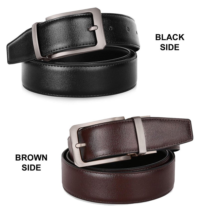 ZORO Men's Vegan Leather Reversible Black and Brown Belt | Formal/Casual | Rotating Buckle | RSTX-04 | - Image 3