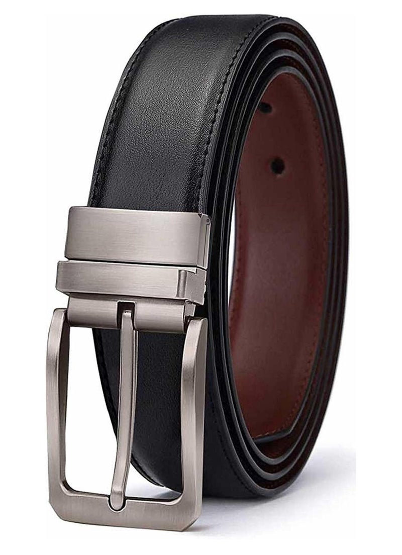 ZORO Men's Vegan Leather Reversible Black and Brown Belt | Formal/Casual | Rotating Buckle | RSTX-04 | - Image 1