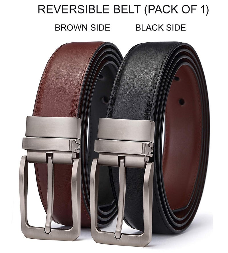 ZORO Men's Vegan Leather Reversible Black and Brown Belt | Formal/Casual | Rotating Buckle | RSTX-04 | - Image 2