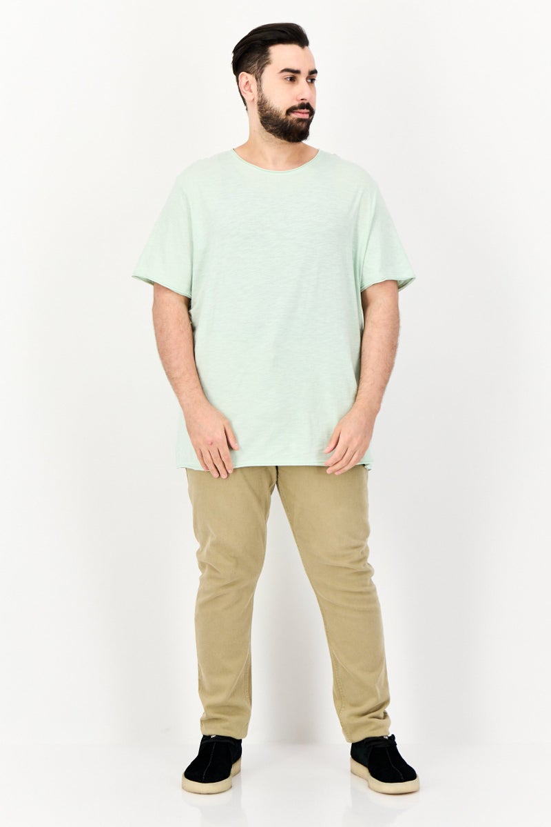 Celio تي شيرت رجالي بأكمام قصيرة و ياقة دائرية، لون أخضر نعناعي - Image 3