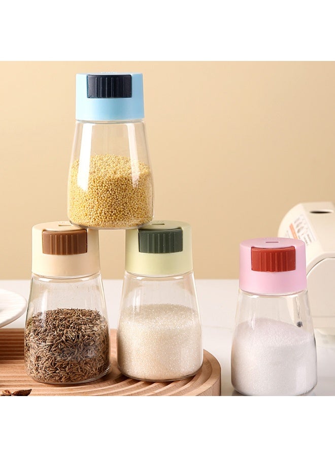 4pcs Kitchen Multifunction Spice Jars Press Type Healthy Control Quantify Salt Bottle Clear Visual Seasoning Storage Split Box Spice Containers - Image 2