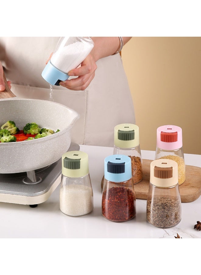 4pcs Kitchen Multifunction Spice Jars Press Type Healthy Control Quantify Salt Bottle Clear Visual Seasoning Storage Split Box Spice Containers - Image 3