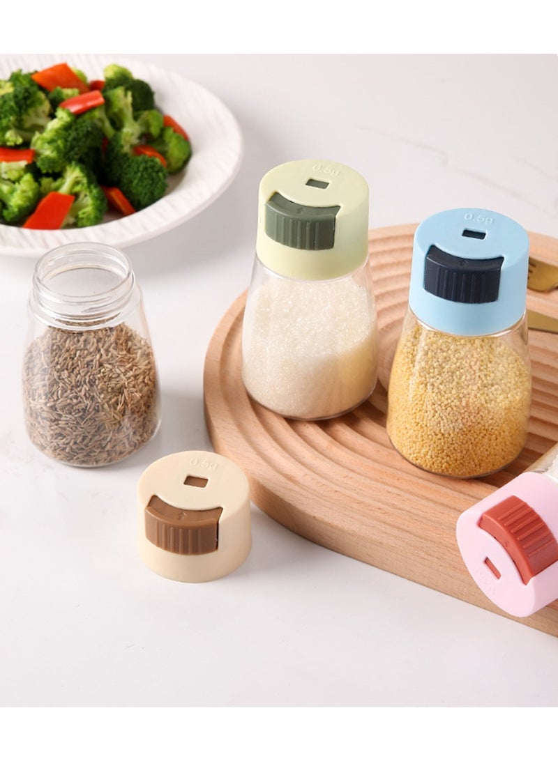 4pcs Kitchen Multifunction Spice Jars Press Type Healthy Control Quantify Salt Bottle Clear Visual Seasoning Storage Split Box Spice Containers - Image 4