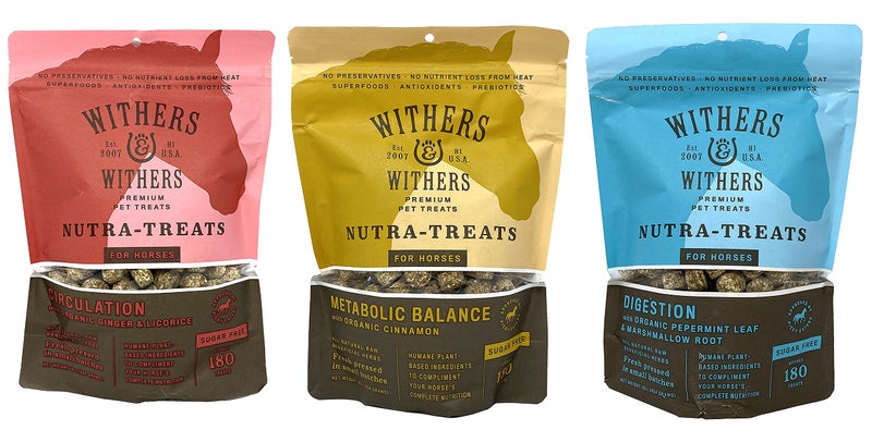 Withers & Withers Sugar-Free Horse Treats Variety Pack, Peppermint, Cinnamon, & Ginger, Horse Cookies, Goat Treats, Healthy - Humane Plant-Based Ingredients, Prebiotics for Horses - Image 1