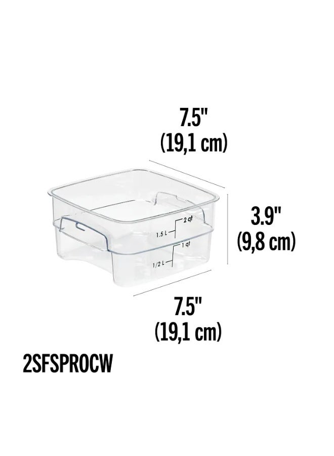 Cambro 2SFSCW135 Food Storage Container, 2 Quart-Polycarbonate - Food Storage Container With Lid - Image 2