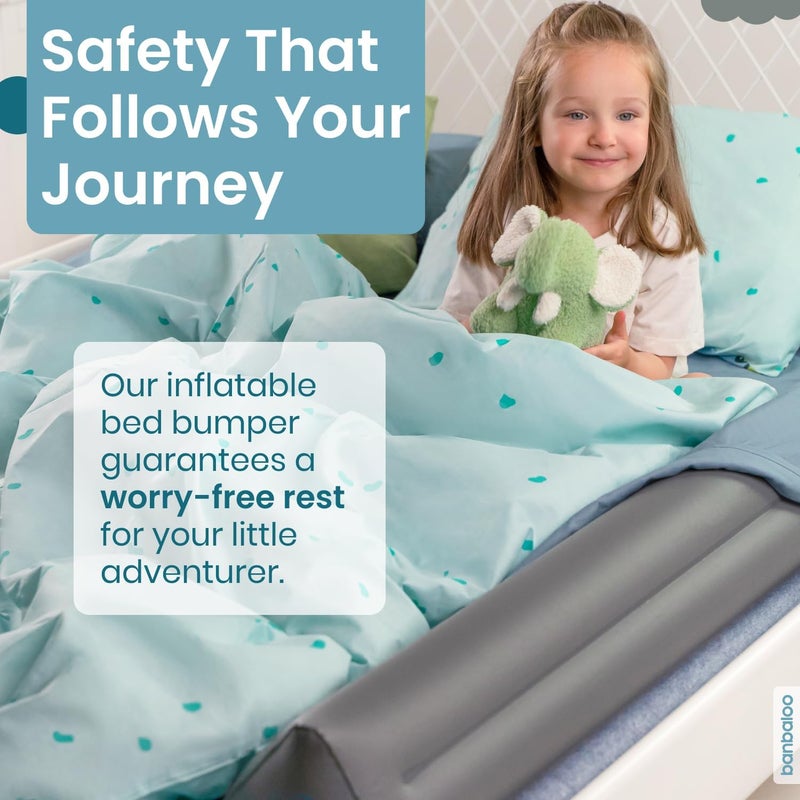 BANBALOO  2Pack Inflatable Bed Bumper for Children  Child Fall Protection Inflatable Travel Bed Rail for foldAway Single Double Queen Size King Size and Montessori beds - Image 2