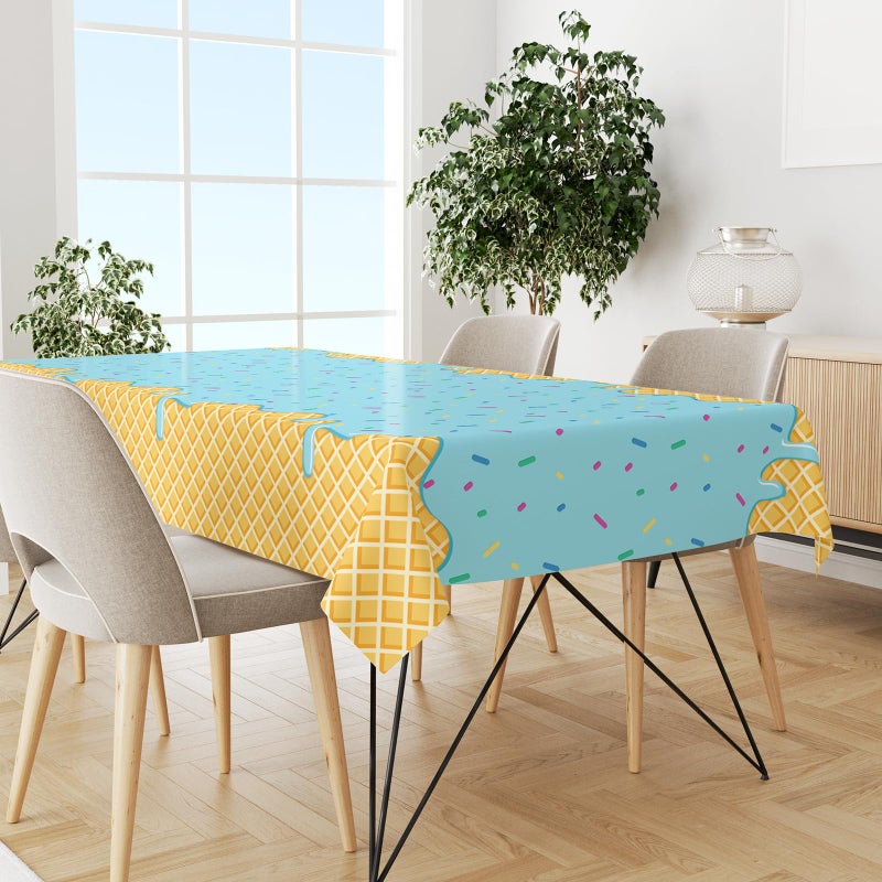 Zharkoo 2 Pack Ice Cream Tablecloth for Party Supplies, 108x54 Inch Sweet Dessert Theme Disposable Plastic Table Cover for Kids Birthday, Summer Party Decor for Girls and Boys - Image 4