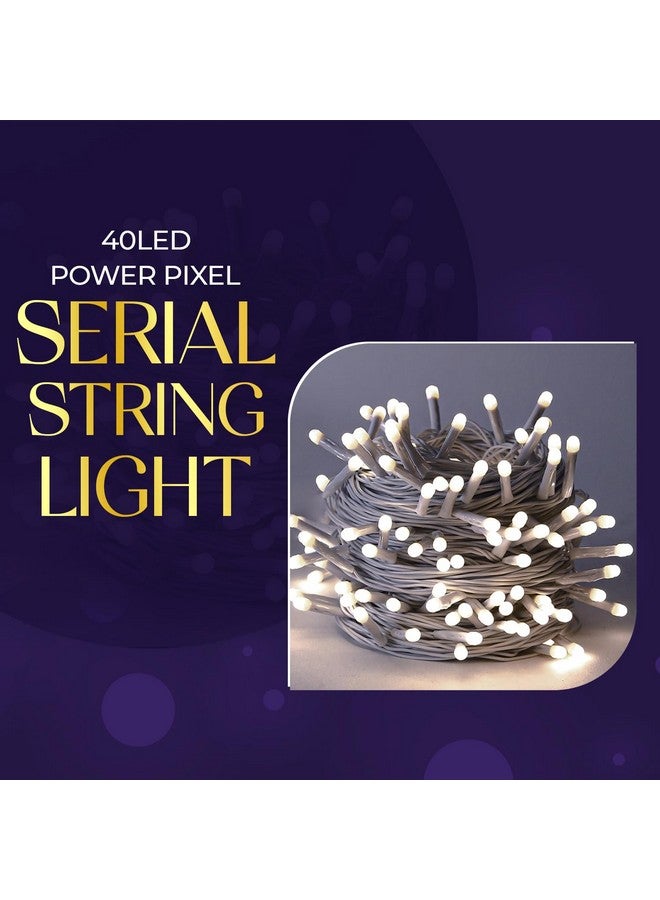 Lexton 40 LED Power Pixel Serial String/Fairy Light | Plug Sourced | Suitable for Home & Outdoor Decoration, Diwali, Christmas, Ramadan, Wedding, Party, Festival (Pack of 1, White) - Image 3