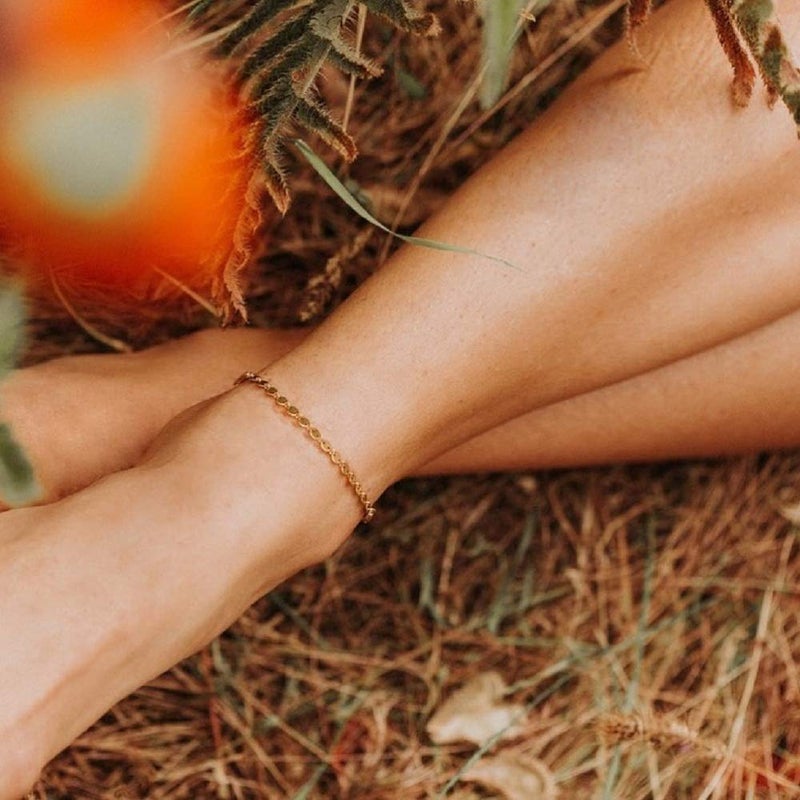 MEVECCO Anklet for Women Gold Disc Coin Sequin Chain 14K Gold Plated Dainty Boho Beach Summer Simple Foot Jewelry Ankle Bracelet - Image 3