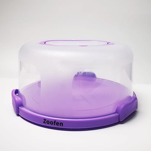 Zoofen Cake Carrier with Handle 10in Cake Stand Holder Round Container for 10in or Less Size(Purple) - Image 4