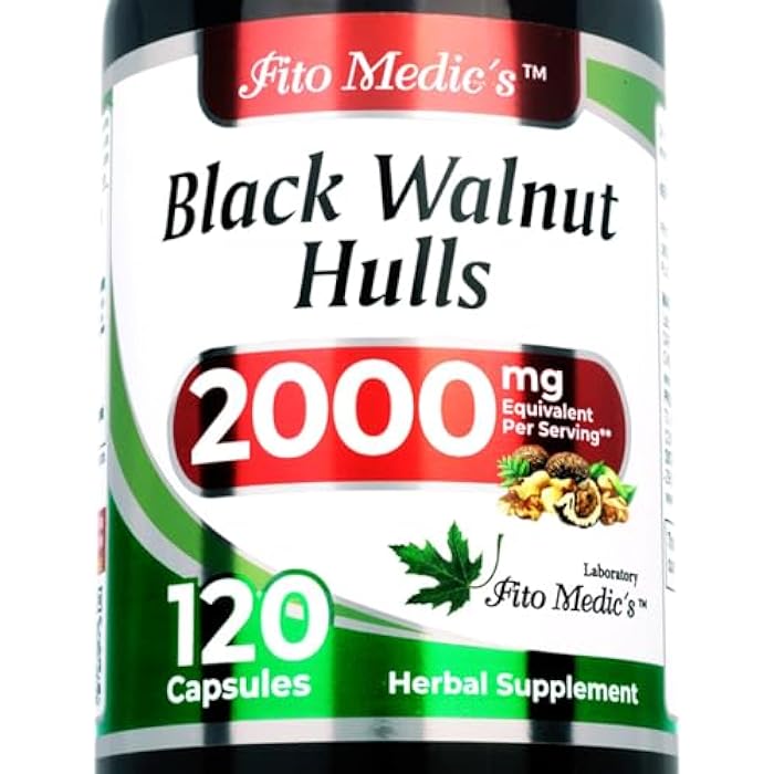 FITO MEDIC'S مختبر فيتو ميديك - قشرة الجوز الأسود، نقية - الجوز الأسود - 2000 ملغ لكل حصة، للتنظيف وإزالة السموم، امتصاص فائق. - Image 1