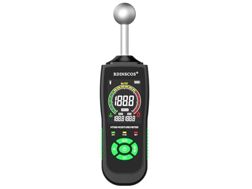 RDINSCOS Ball Probe Moisture Meter Non-Invasive Digital Moisture Detector with 40 mm Depth, Flashlight, LCD Display - Image 1