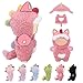 VVQUI Clothes for LABUBU 17cm Doll NO Dolls Dinosaur Outfit for LABUBU Dino Dolls Keychain Accessories Faking Animal Style Outfit Jumpsuit Dinosaur Costume for LABUBU Rose Red - Image 2