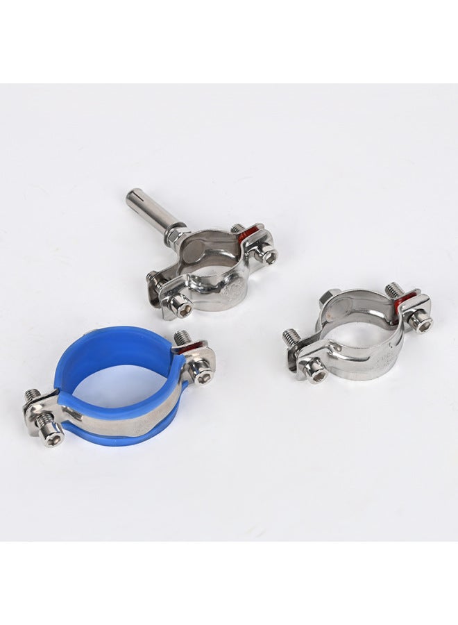 304 Stainless Steel Pipe Bracket Single Welding Nut Internal Thread Pipe Clamp Pipe Buckle Hoop Fixed Downcomer Support Frame-Specification Model:304 With Protective Leather 20-22  - Image 2