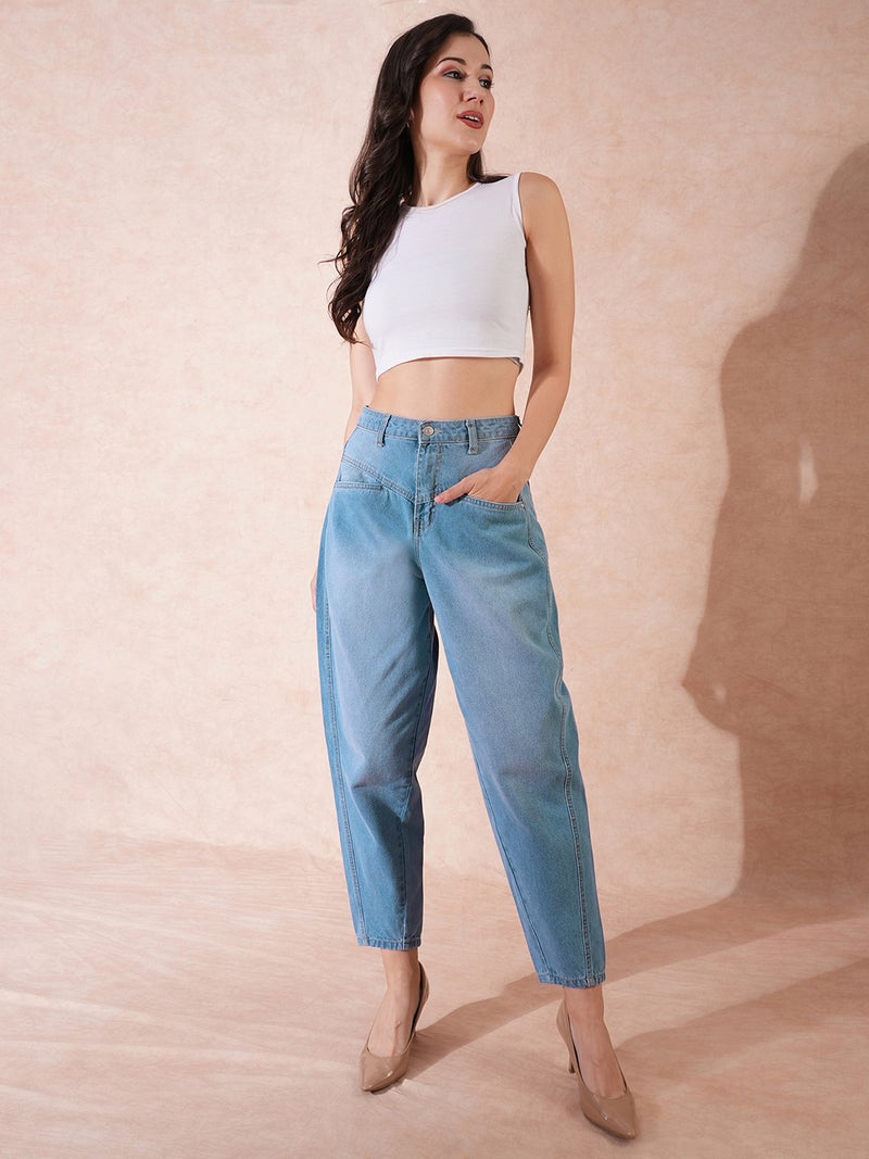 globus Globus Women Relaxed Fit High-Rise Light Fade Cotton Jeans  - Image 1