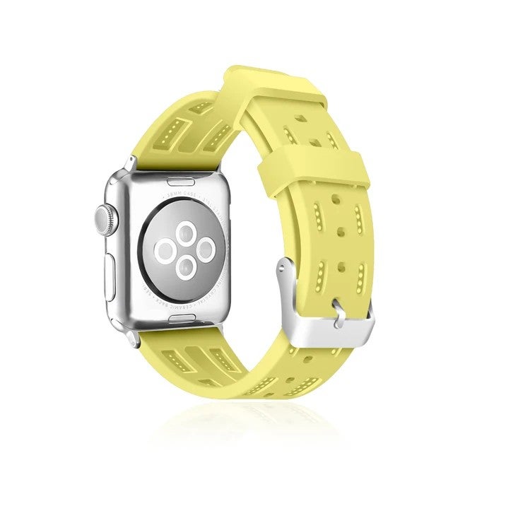 Bluejw High Quality Rubber TPU Watch Band - Breathable Waterproof Sport Strap - Orange & Yellow - Replace Your Watch Strap - Image 3