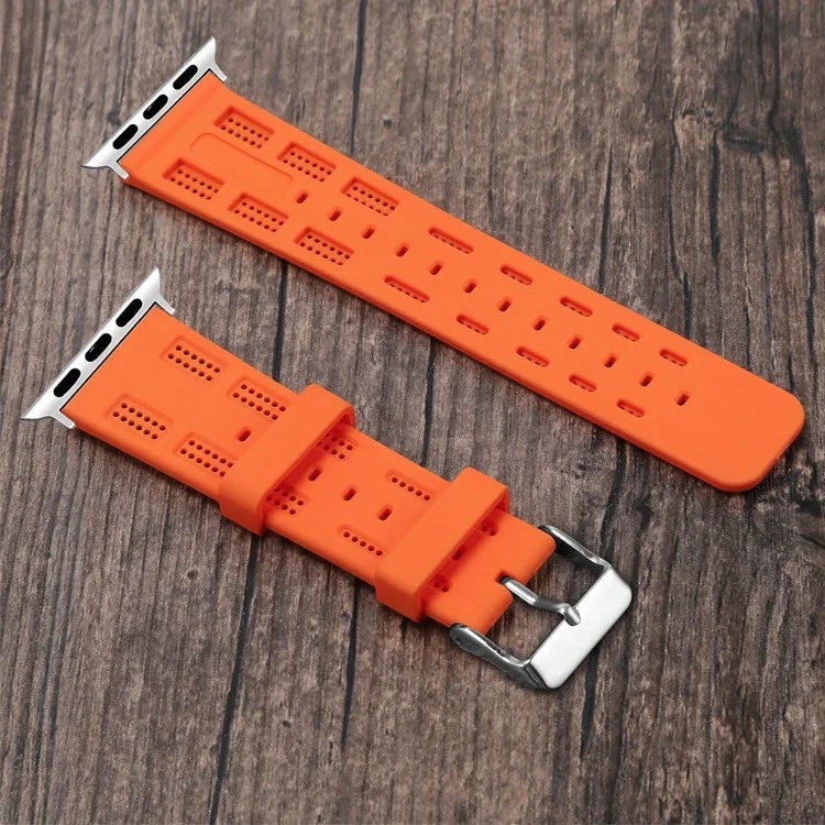 Bluejw High Quality Rubber TPU Watch Band - Breathable Waterproof Sport Strap - Orange & Yellow - Replace Your Watch Strap - Image 1