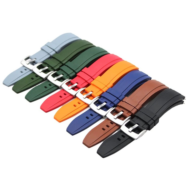 Bluejw High Quality Rubber TPU Watch Band - Breathable Waterproof Sport Strap - Orange & Yellow - Replace Your Watch Strap - Image 2