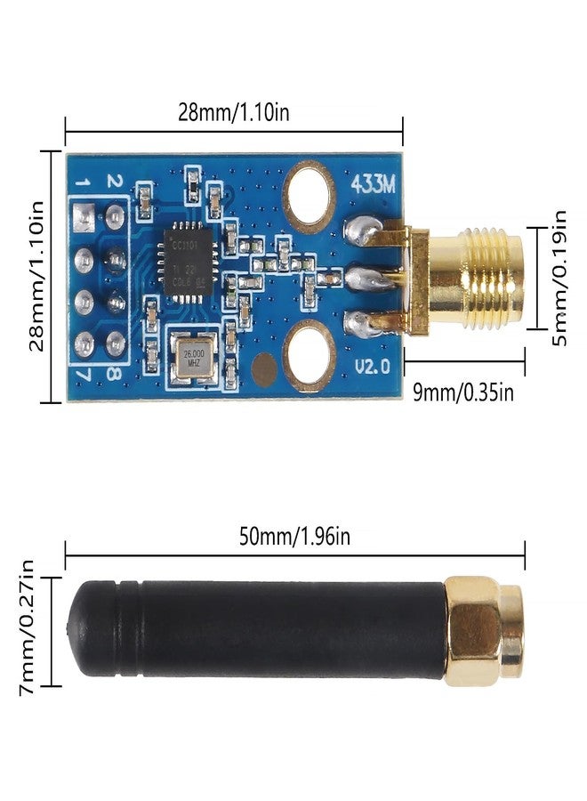 AOICRIE CC1101 Wireless Module with SMA Antenna Wireless Transceiver Module 315/433/868/915MHZ - Image 3
