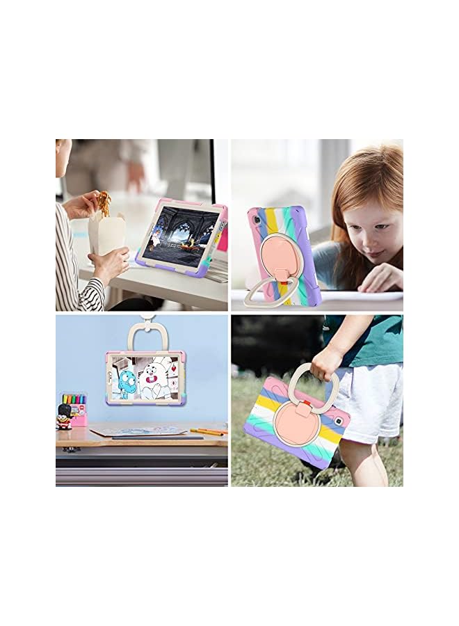 Procases Galaxy Tab A7 Lite 8.7” 2021 Rugged Case (Model Sm-T220/ T225/ T227), Heavy Duty Shockproof Case With Hand Strap Rotating Kickstand Protective Cover Case –Colorfulpink - Image 5