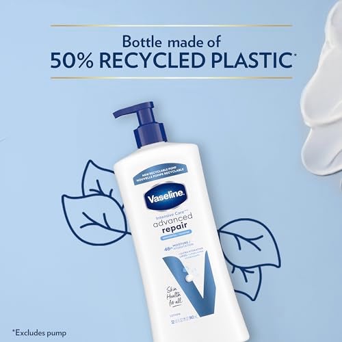 Vaseline Intensive Care Body Lotion Advanced Repair Unscented for Dry Skin Lotion Made with Ultra-Hydrating Lipids + Vaseline Jelly to Repair Extremely Dry Skin 32 Oz - Image 2