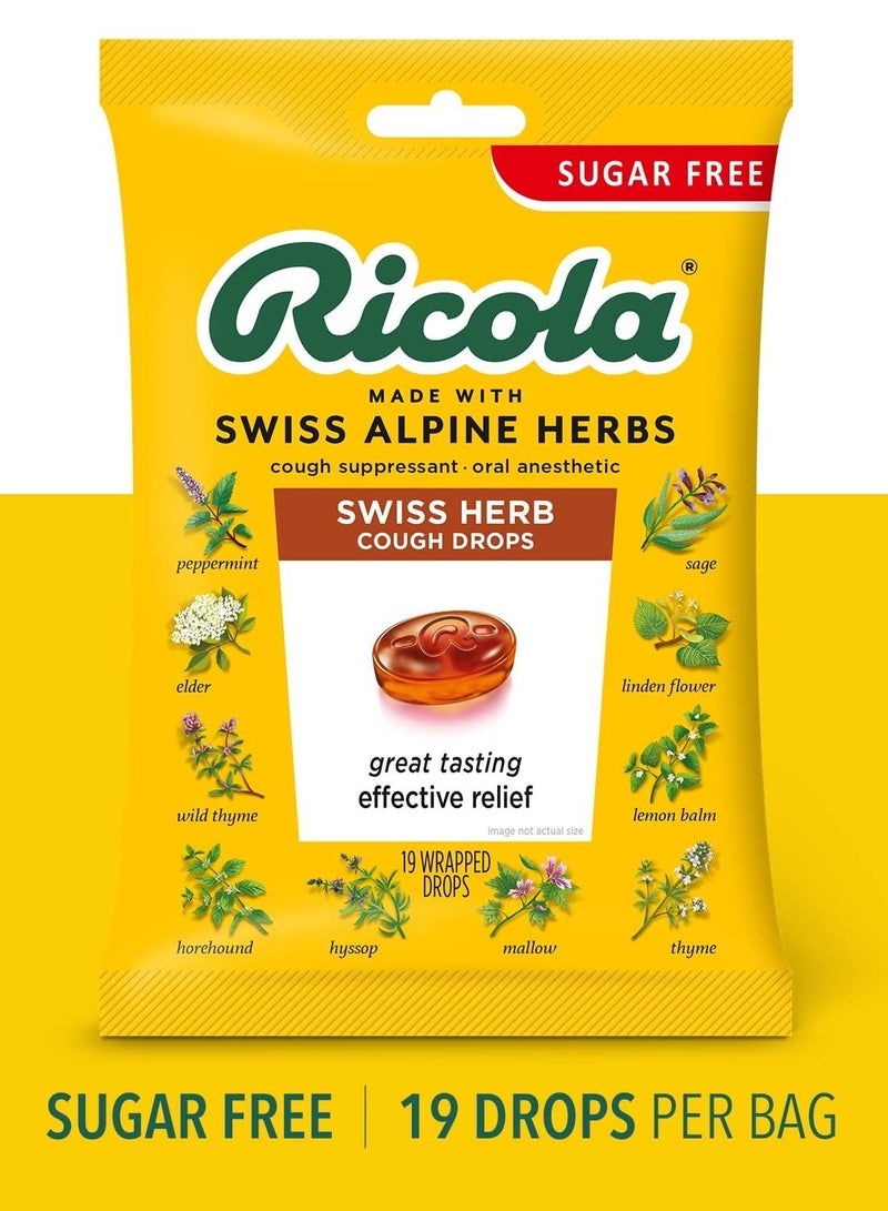 Ricola Cough Suppressant Throat Drops, Swiss Herb, Sugar Free, 19 ct  - Image 4