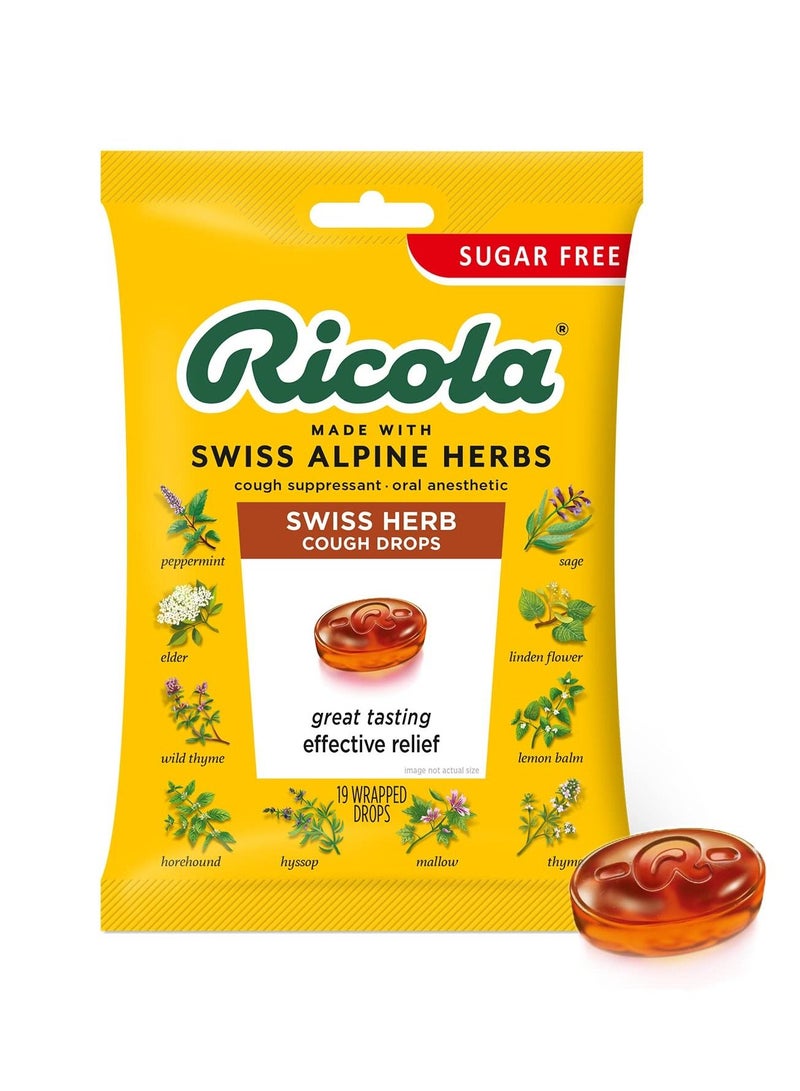 Ricola Cough Suppressant Throat Drops, Swiss Herb, Sugar Free, 19 ct  - Image 1