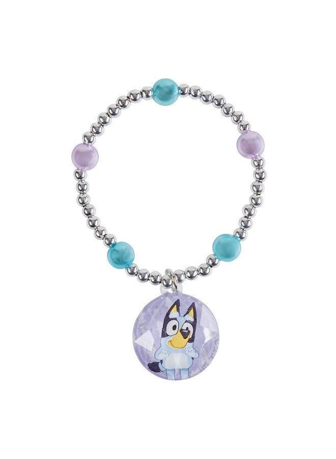 Luv Her LUV HER Bluey Girls 4 Piece Costume Toy Jewelry Box Set with Silver Rings, Bead Bracelet and Necklace Ages 3+  - Image 4